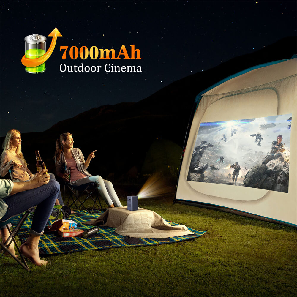 hd portable projector with battery for camping